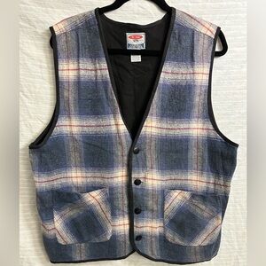 10 East Men’s Flannel Cotton Blue/Red/ Plaid Gray Vest Size M
